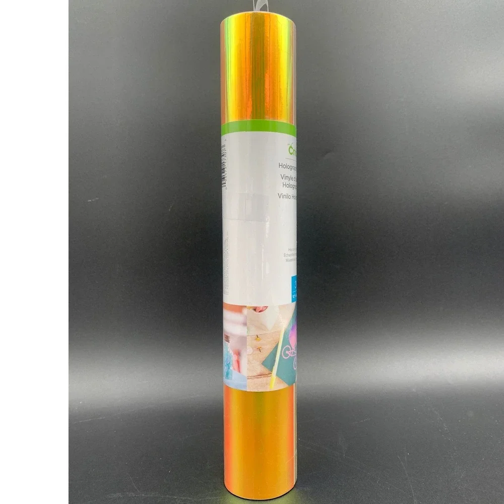Cricut Holographic Vinyl Horizon Sampler 12x24 3 Sheets Iridescent Orange Gold